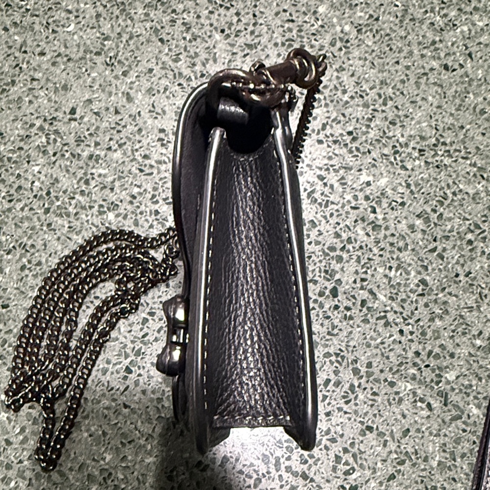 Coach Black Pebbled Leather Wristlet - Picture 7 of 13